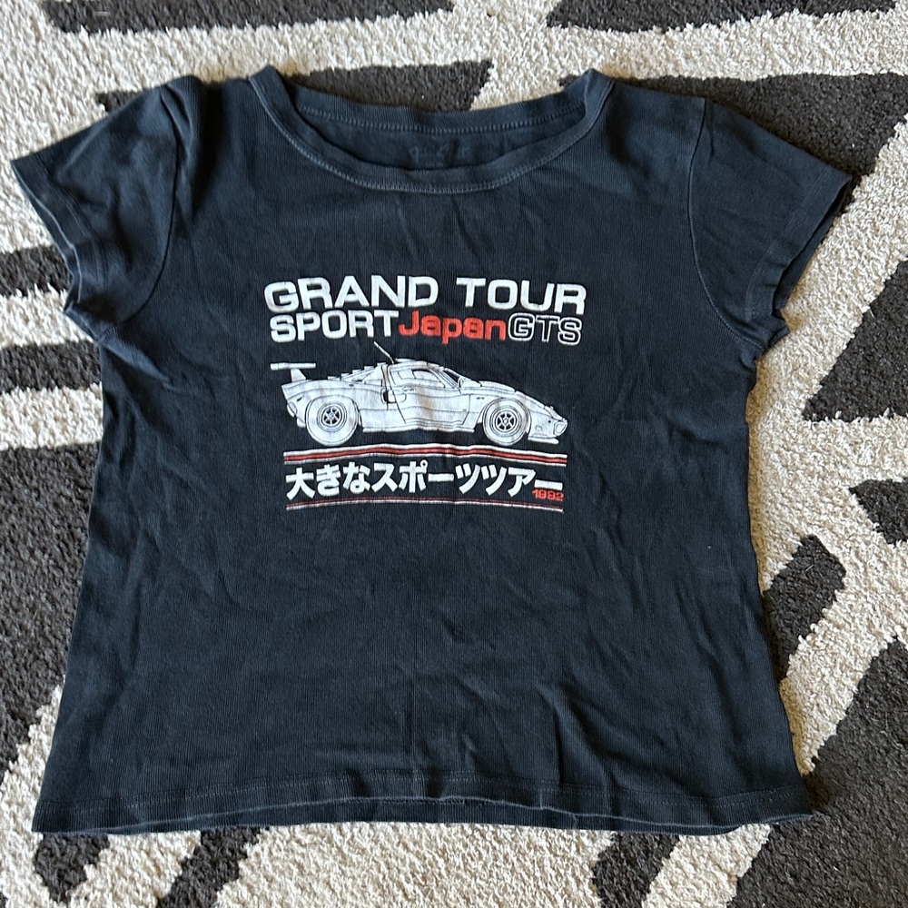 Brandy Melville Black Grand Tour Sport Japan GTS Tee OS